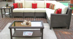 Home with Wicker Deck Furniture